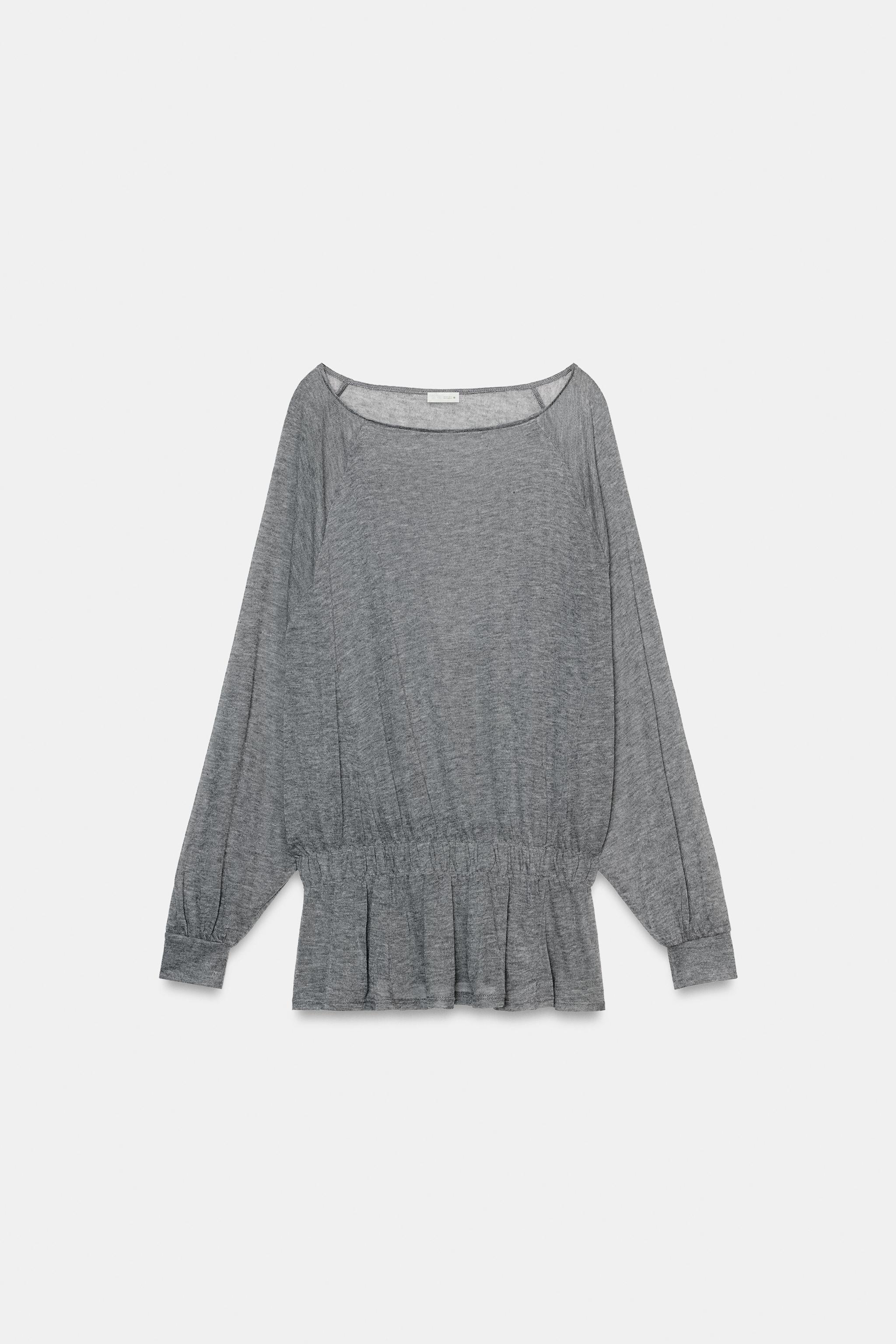 BATWING RUFFLE SLEEVE TOP
